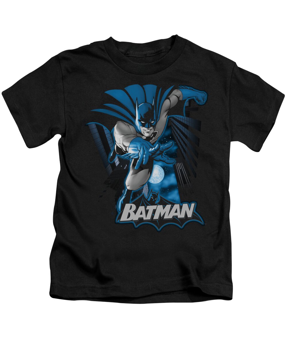  Kids T-Shirt featuring the digital art Jla - Batman Blue And Gray by Brand A