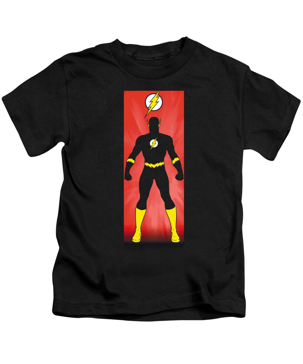 Justice League Of America Kids T-Shirt featuring the digital art Jla - Flash Block by Brand A