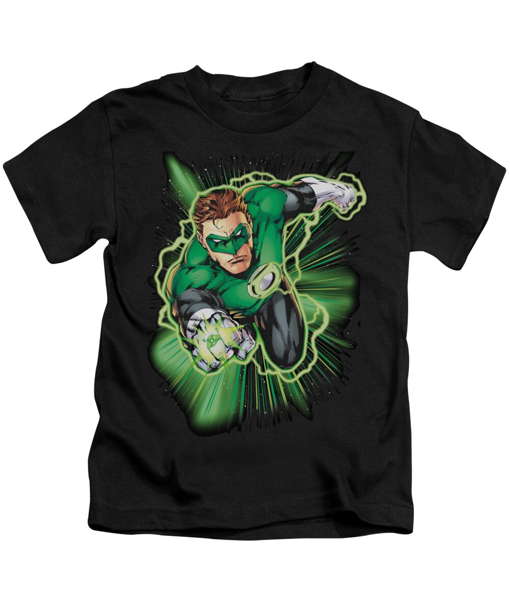  Kids T-Shirt featuring the digital art Jla - Green Lantern Energy by Brand A