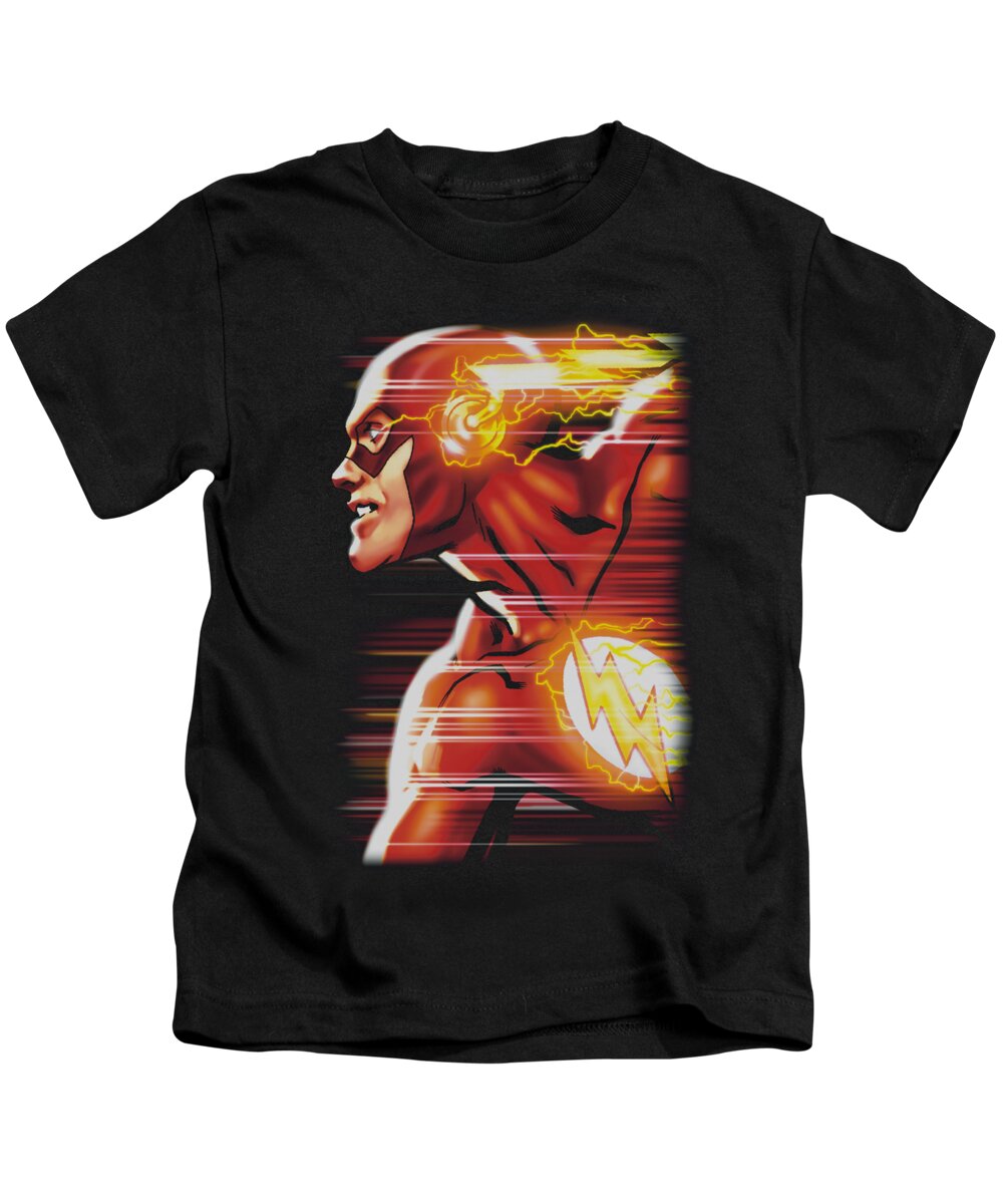 Justice League Of America Kids T-Shirt featuring the digital art Jla - Speed Head by Brand A