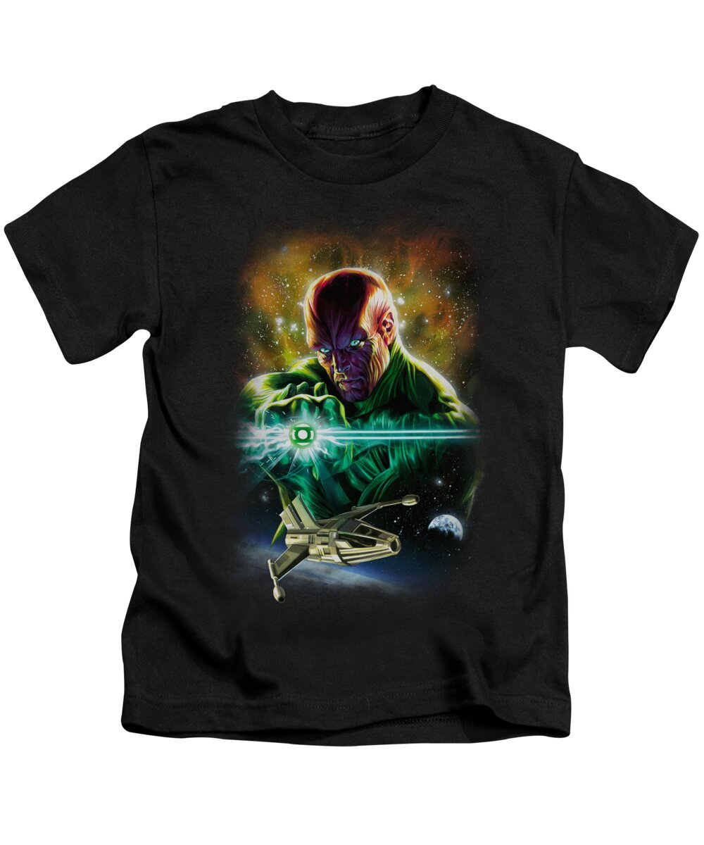 Justice League Of America Kids T-Shirt featuring the digital art Jla(gl) - Abin Sur by Brand A