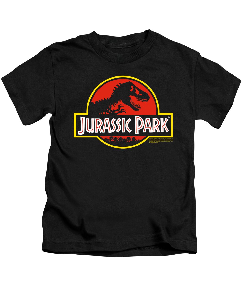  Kids T-Shirt featuring the digital art Jurassic Park - Classic Logo by Brand A