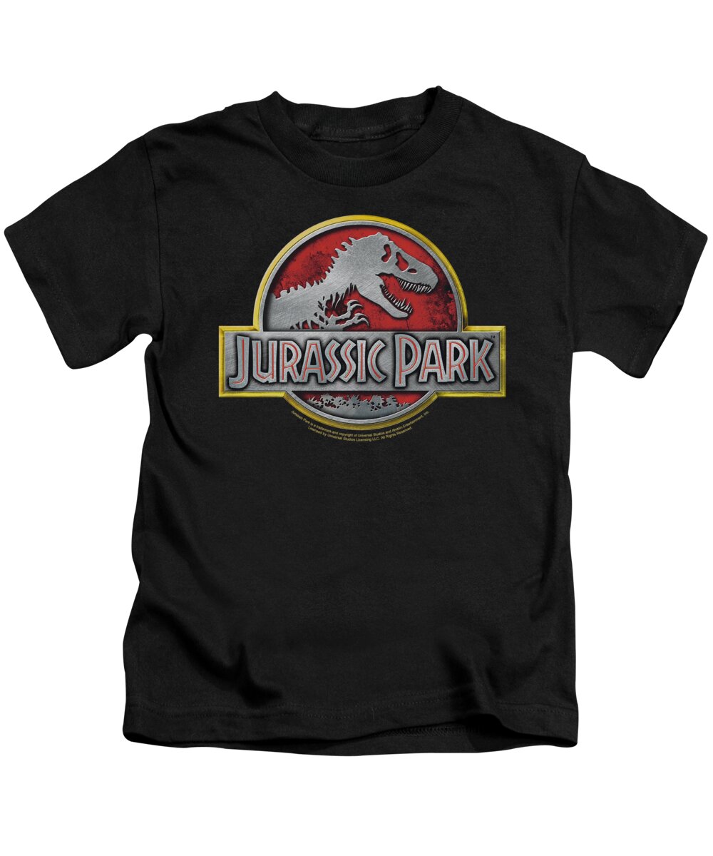 Jurassic Park Kids T-Shirt featuring the digital art Jurassic Park - Logo by Brand A