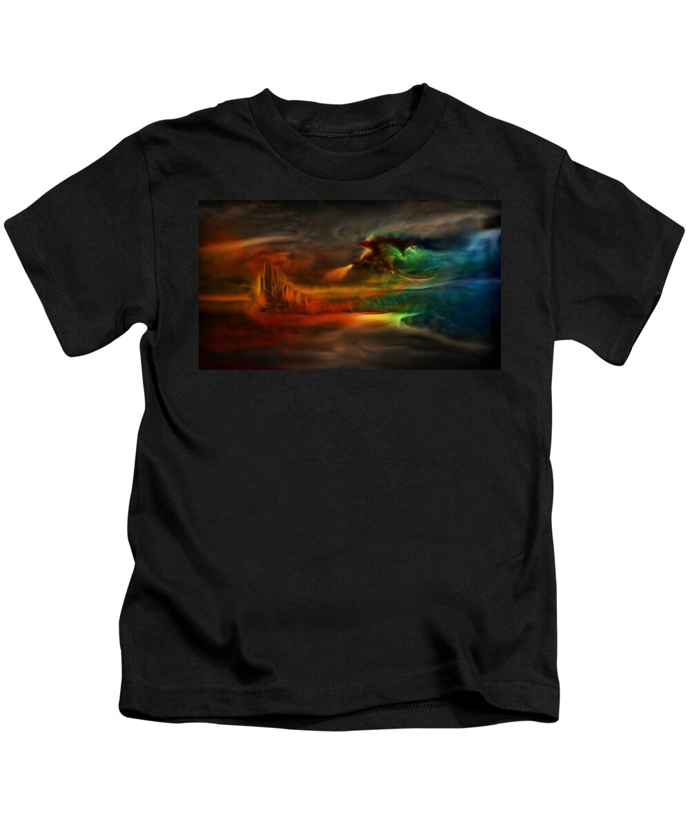Game Of Thrones Kids T-Shirt featuring the painting Kings Landing - Winter is coming by Lilia S