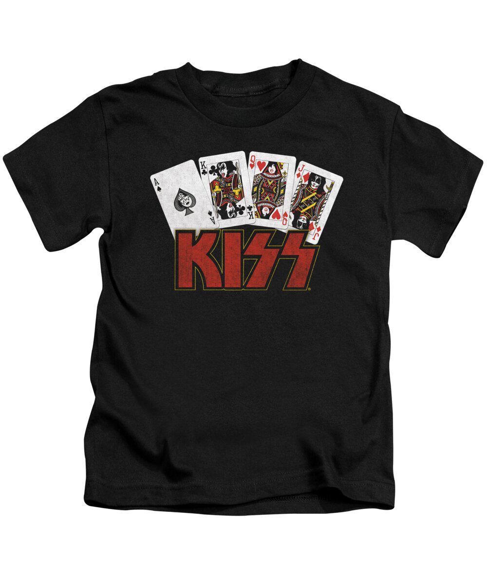  Kids T-Shirt featuring the digital art Kiss - Cards by Brand A