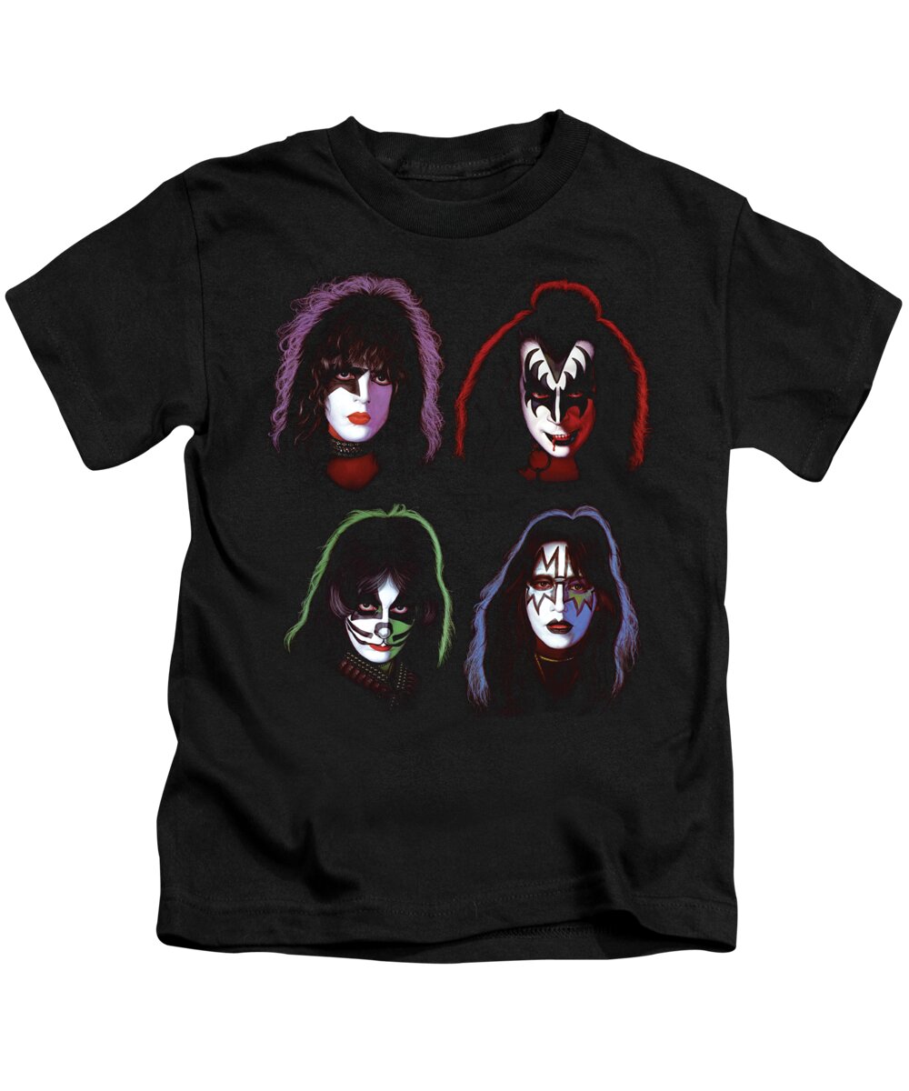 Celebrity Kids T-Shirt featuring the digital art Kiss - Solo Heads by Brand A