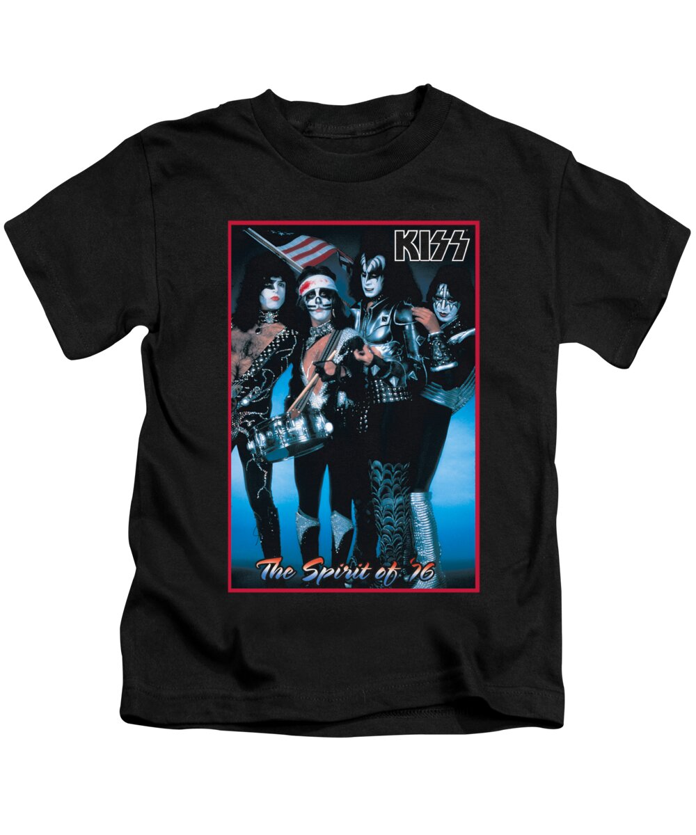  Kids T-Shirt featuring the digital art Kiss - Spirit Of 76 by Brand A