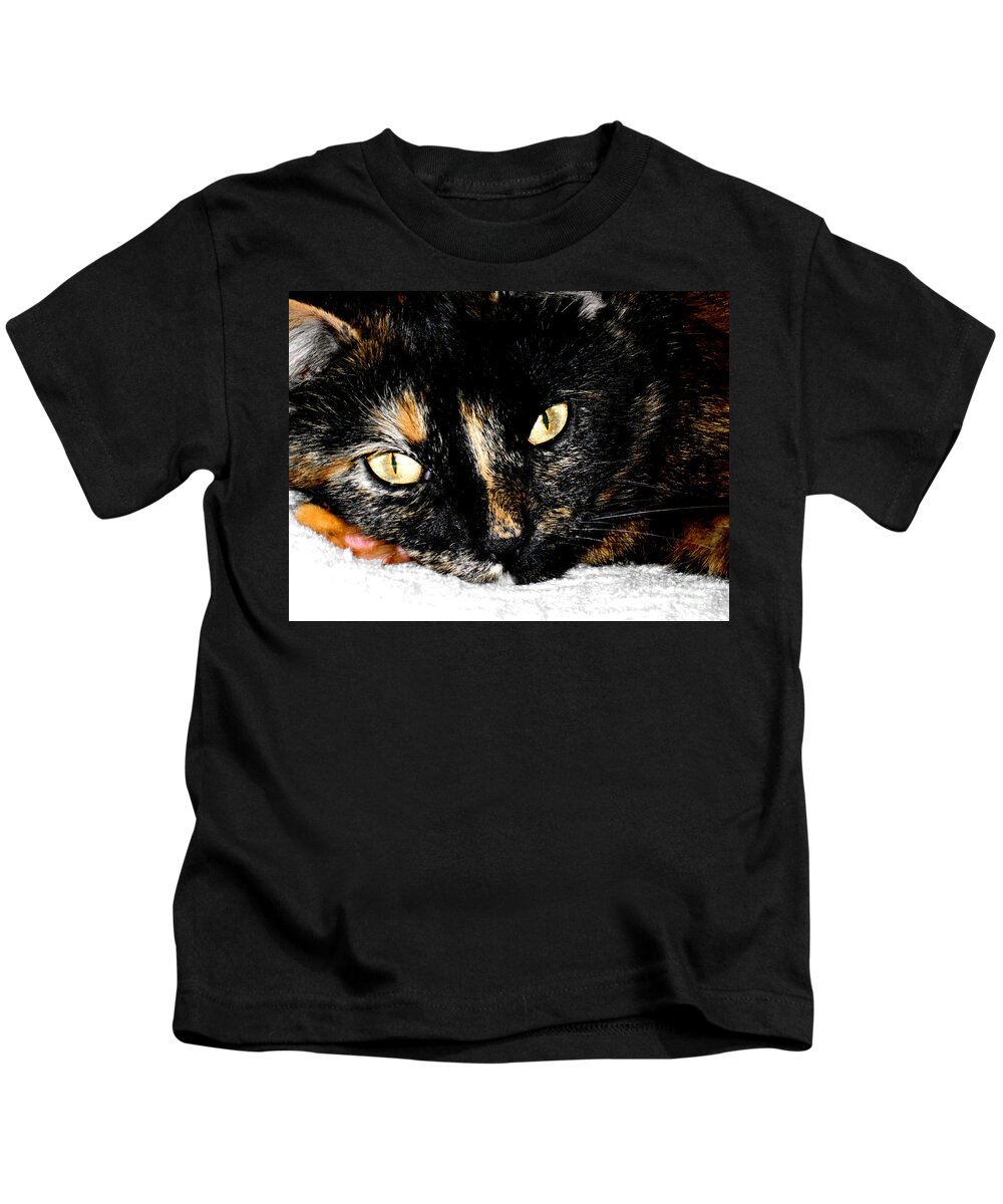 Cat Kids T-Shirt featuring the photograph Kitty Face by Oksana Semenchenko