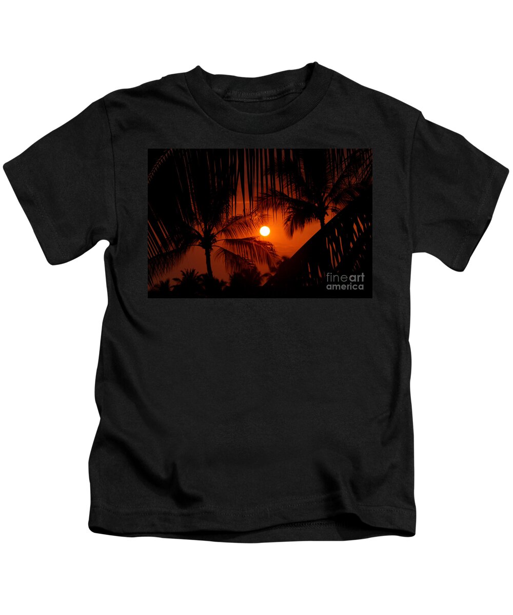 Hawaii Kids T-Shirt featuring the photograph Kona Sunset by Bob Hislop