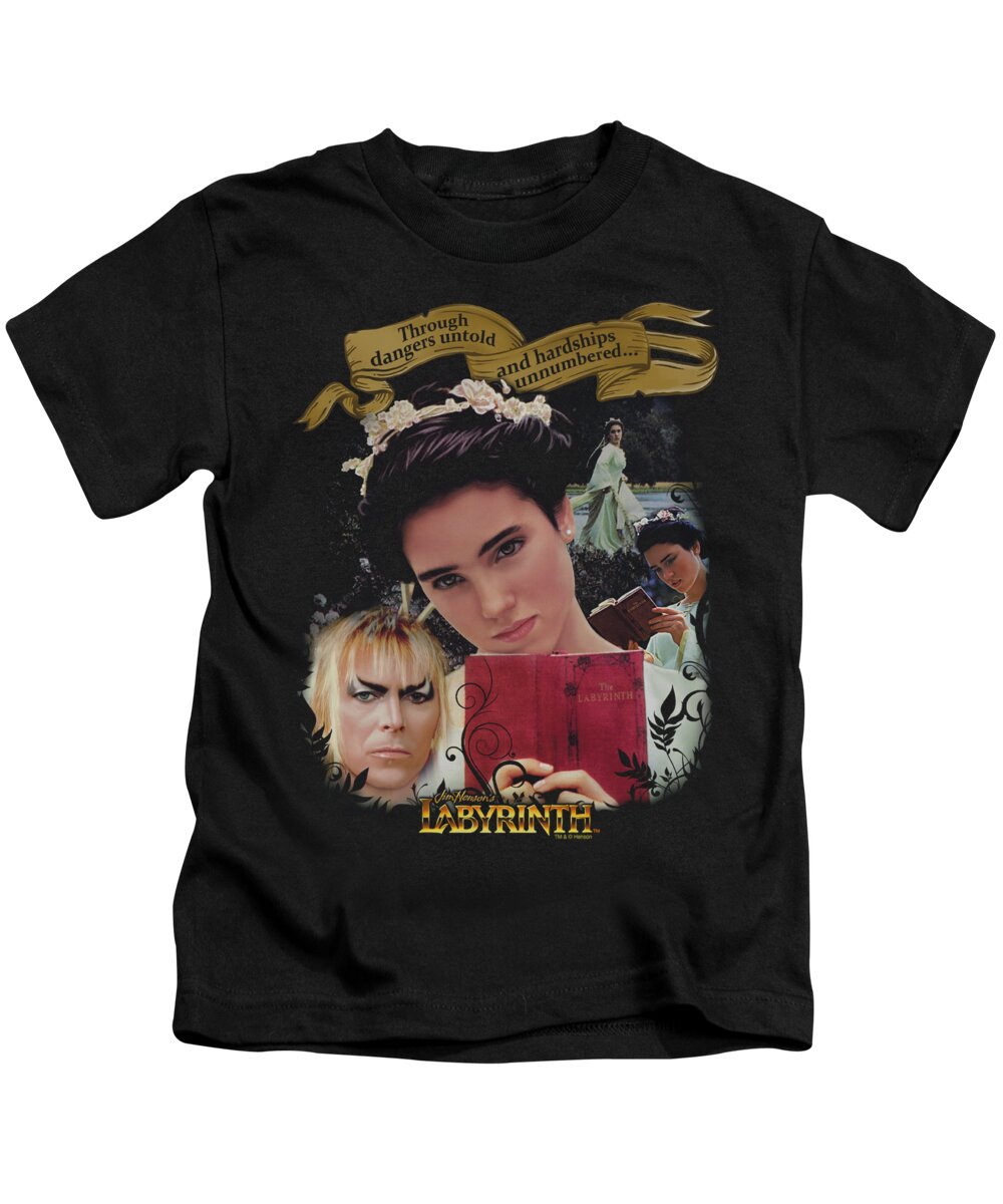 Labyrinth Kids T-Shirt featuring the digital art Labyrinth - Dangers Untold by Brand A