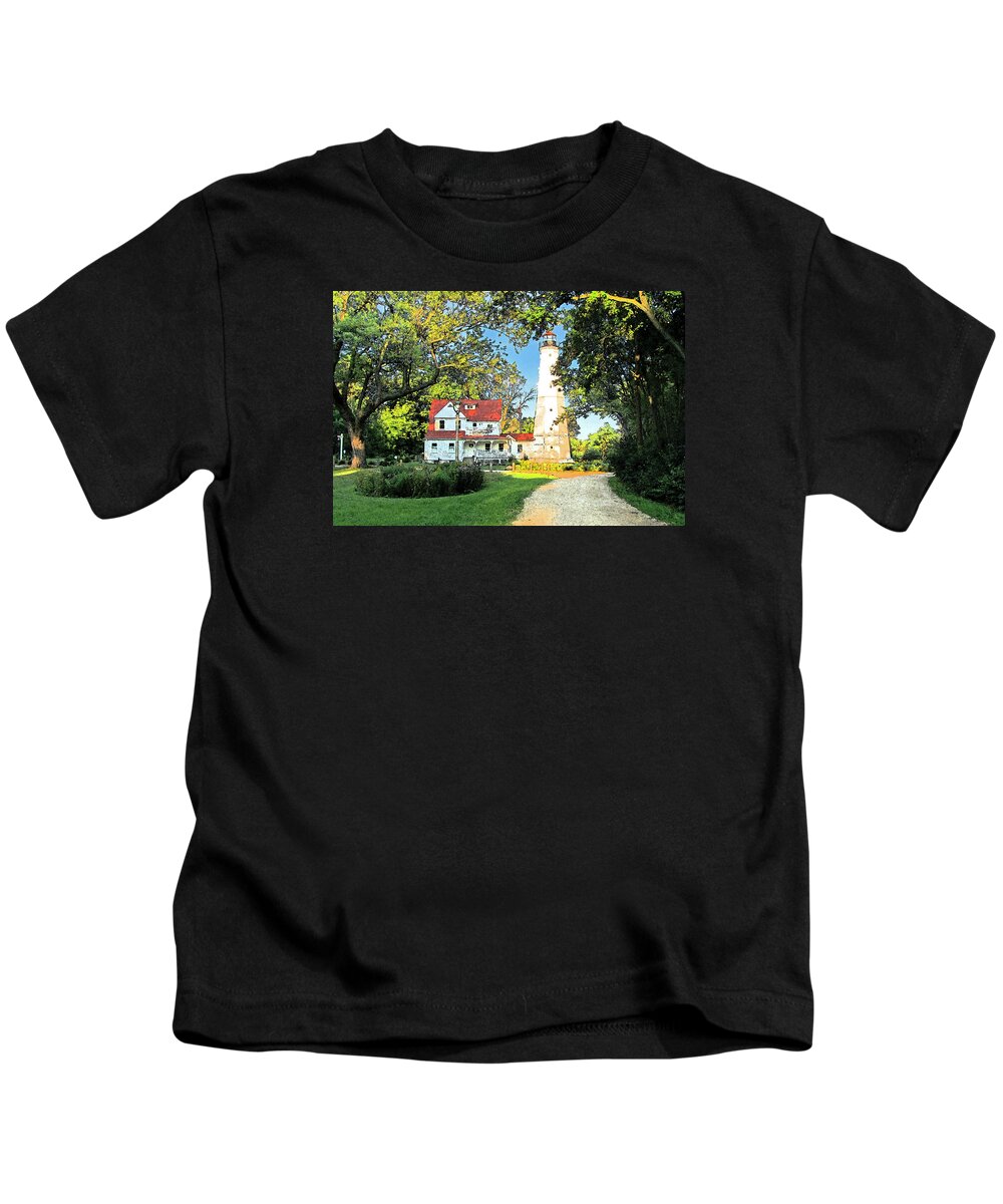 Light House Kids T-Shirt featuring the photograph Lake Park Light House 3 by Susan McMenamin