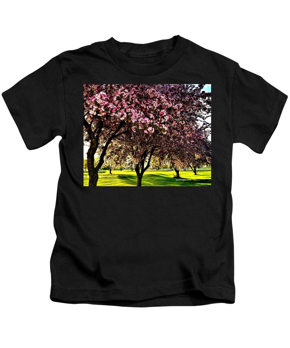 Flowering Trees Kids T-Shirt featuring the photograph Late Afternoon at Lake Park by Susie Loechler