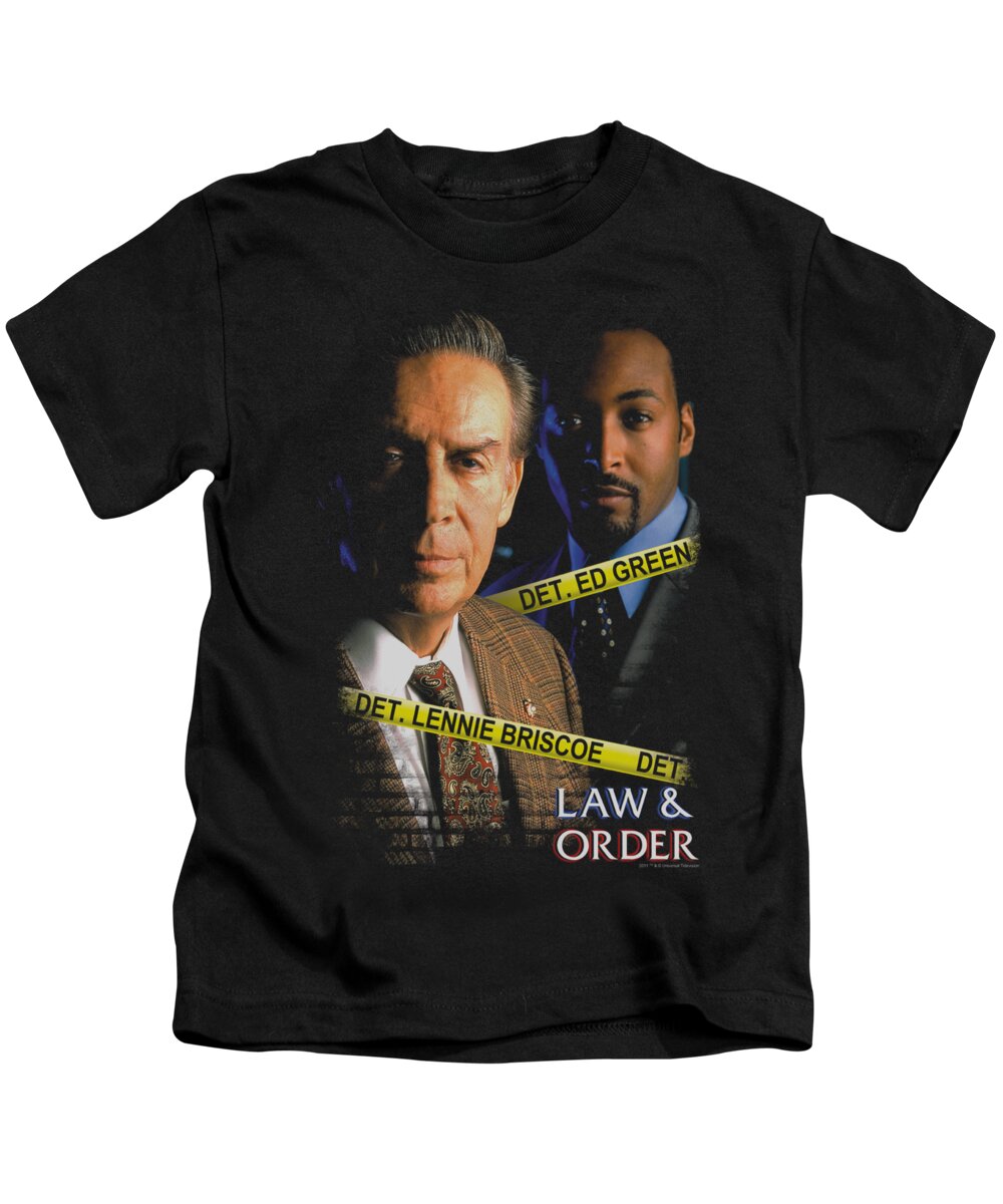 Law And Order Kids T-Shirt featuring the digital art Lawandorder - Briscoeandgreen by Brand A