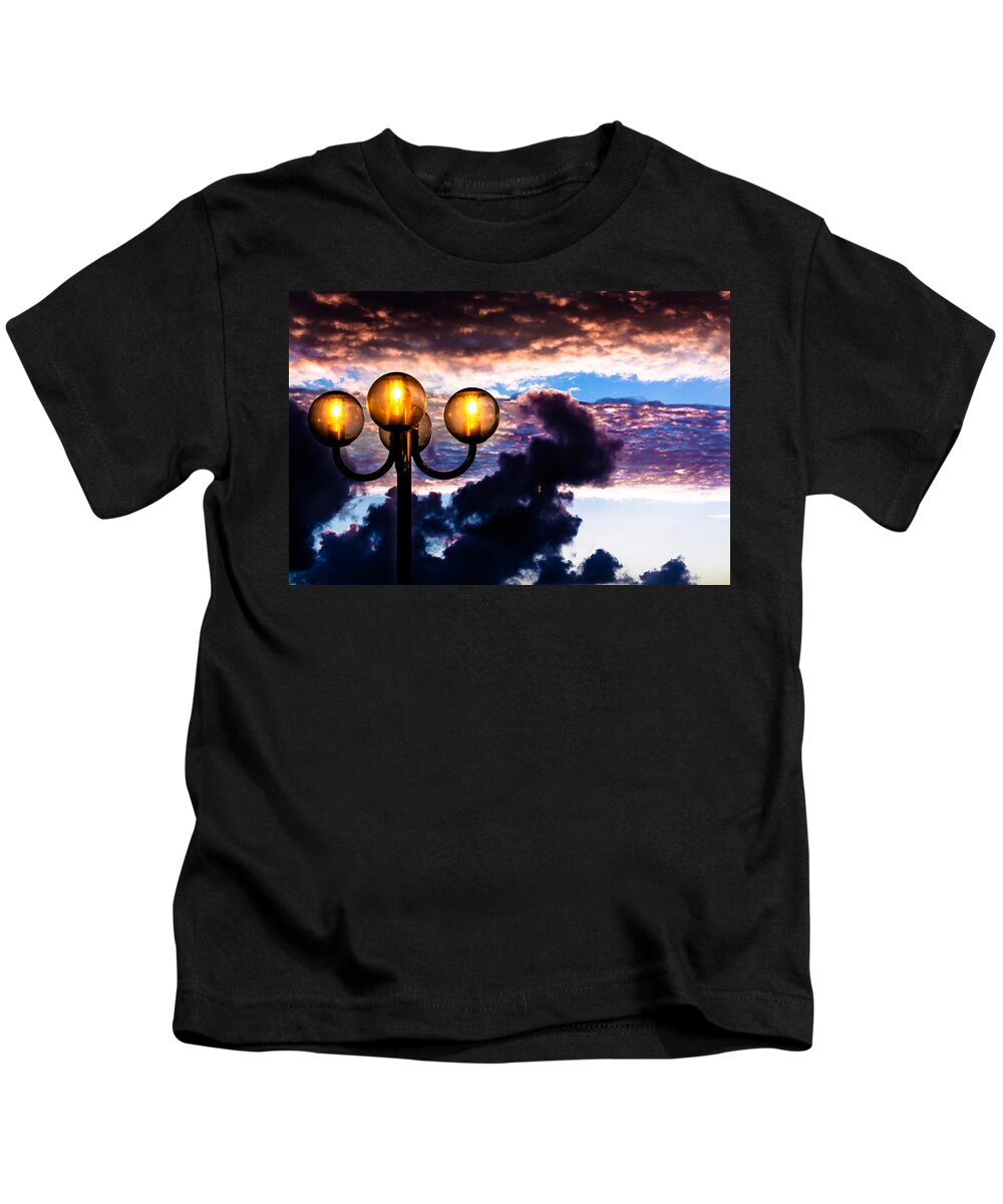 Sky Kids T-Shirt featuring the photograph Lighting up the night by Edgar Laureano