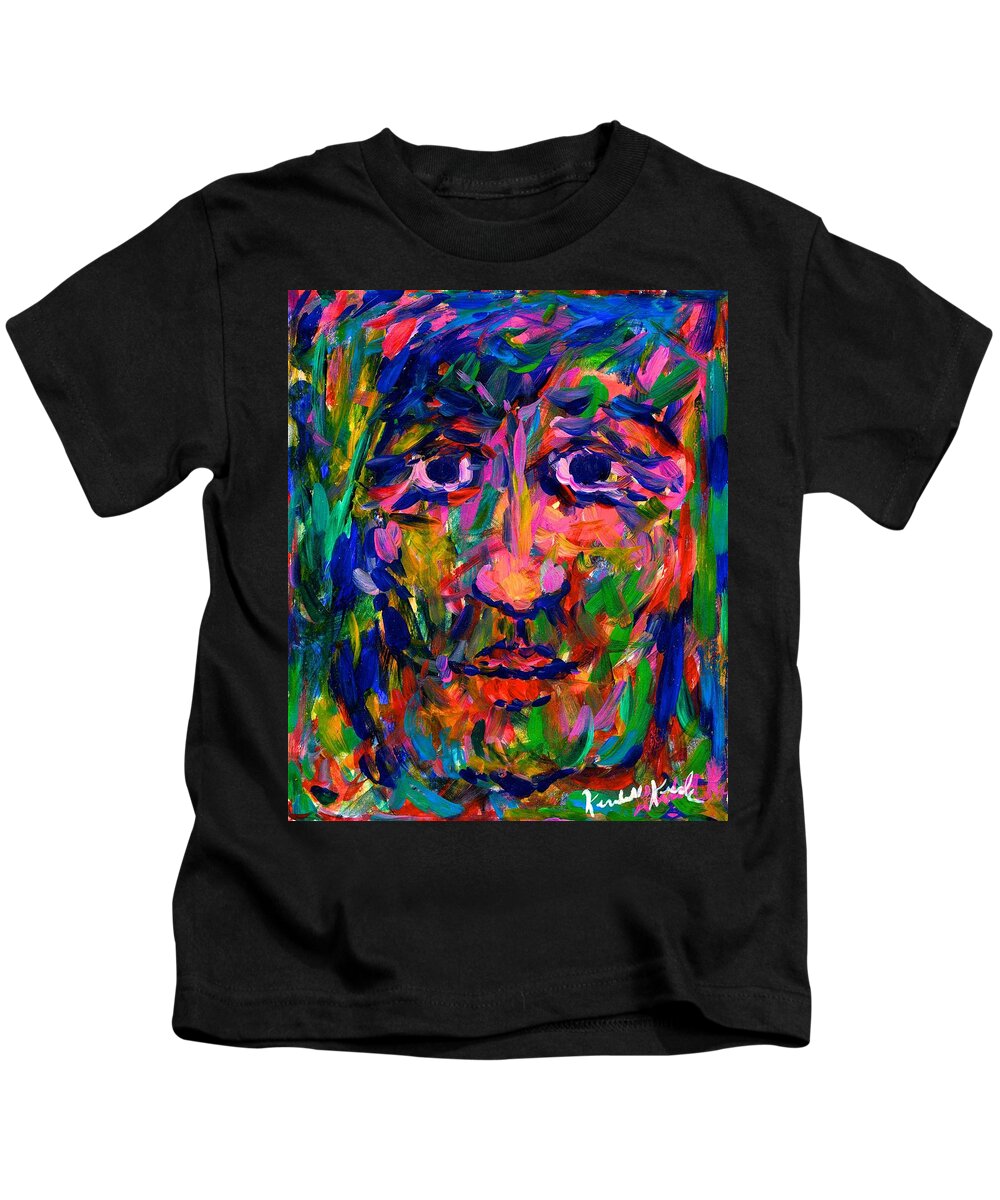 Face Kids T-Shirt featuring the painting Looking Out by Kendall Kessler