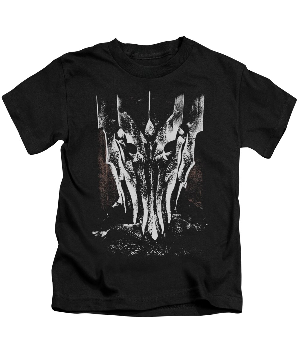  Kids T-Shirt featuring the digital art Lor - Big Sauron Head by Brand A