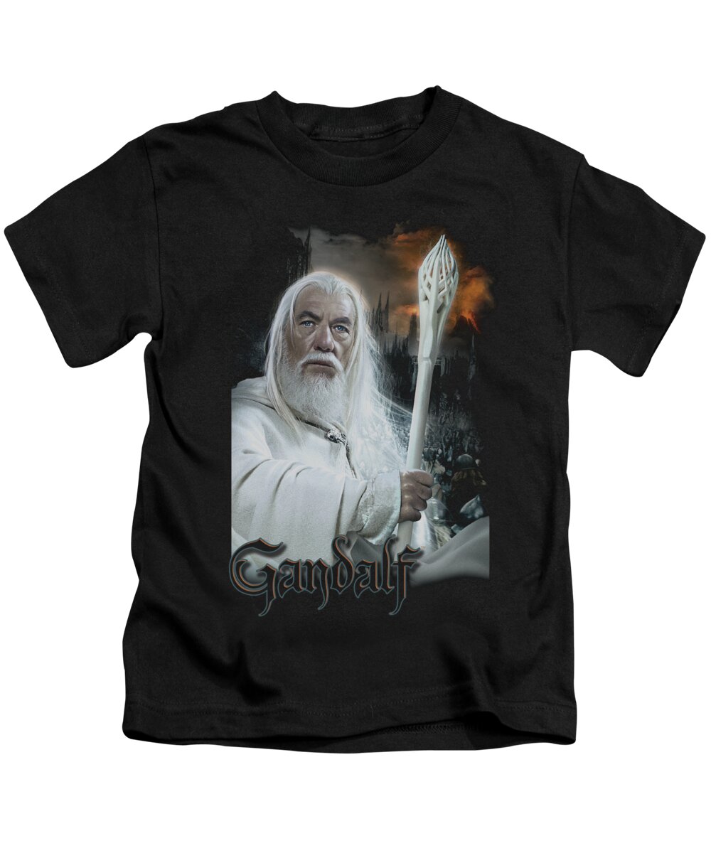 Kids T-Shirt featuring the digital art Lor - Gandalf by Brand A