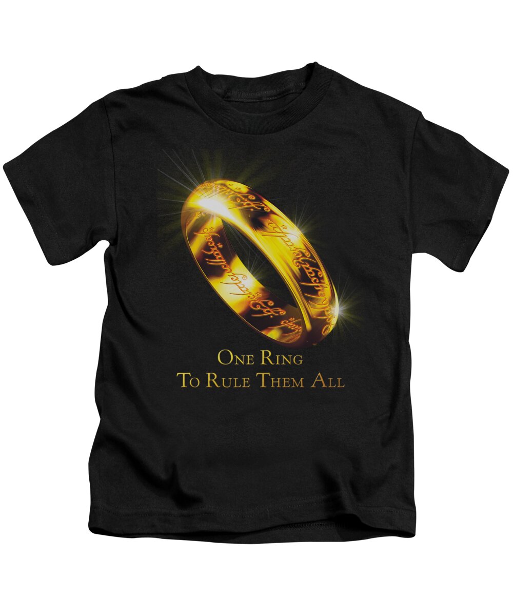  Kids T-Shirt featuring the digital art Lor - One Ring by Brand A