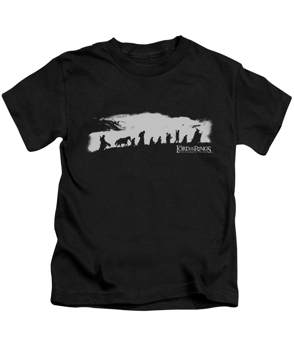  Kids T-Shirt featuring the digital art Lor - The Fellowship by Brand A