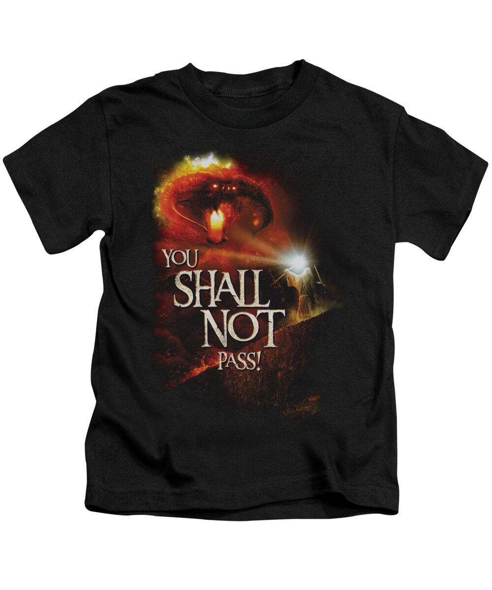  Kids T-Shirt featuring the digital art Lor - You Shall Not Pass by Brand A