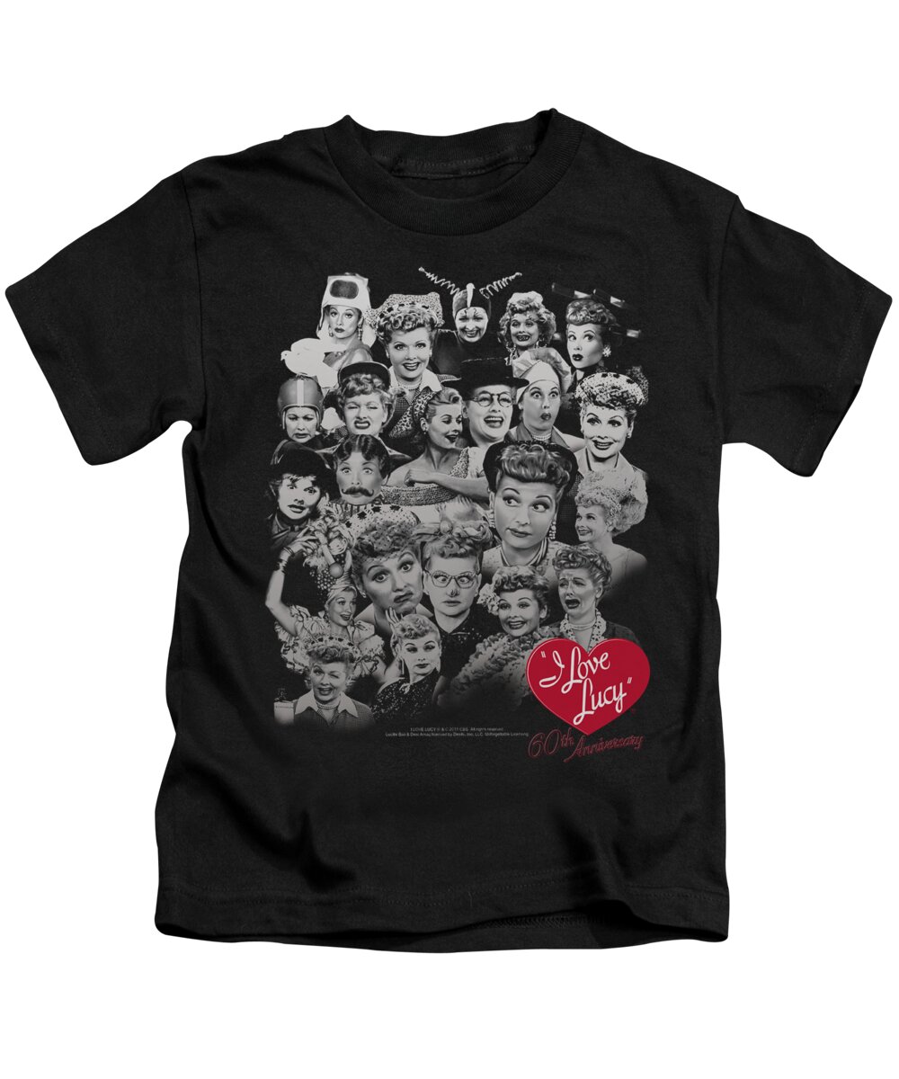 I Love Lucy Kids T-Shirt featuring the digital art Lucy - 60 Years Of Fun by Brand A