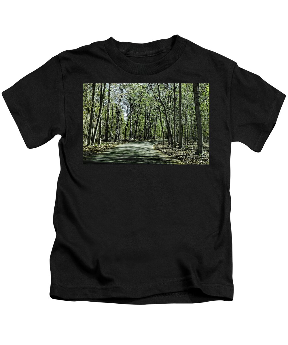 Usa Kids T-Shirt featuring the photograph M119 Tunnel of Trees Michigan by LeeAnn McLaneGoetz McLaneGoetzStudioLLCcom