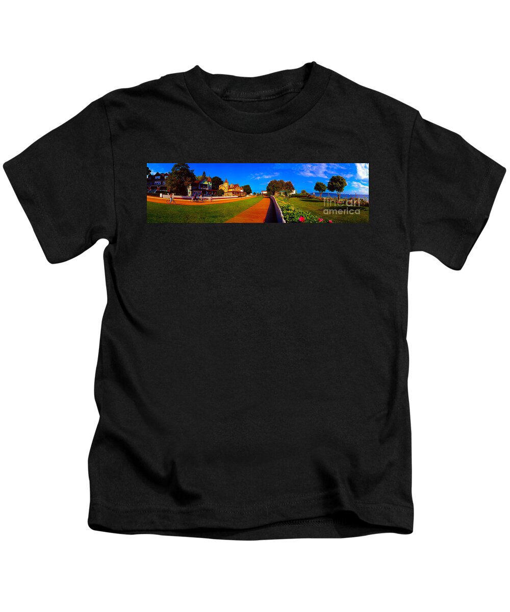 Mackinac Kids T-Shirt featuring the photograph Mackinac island flower garden by Tom Jelen