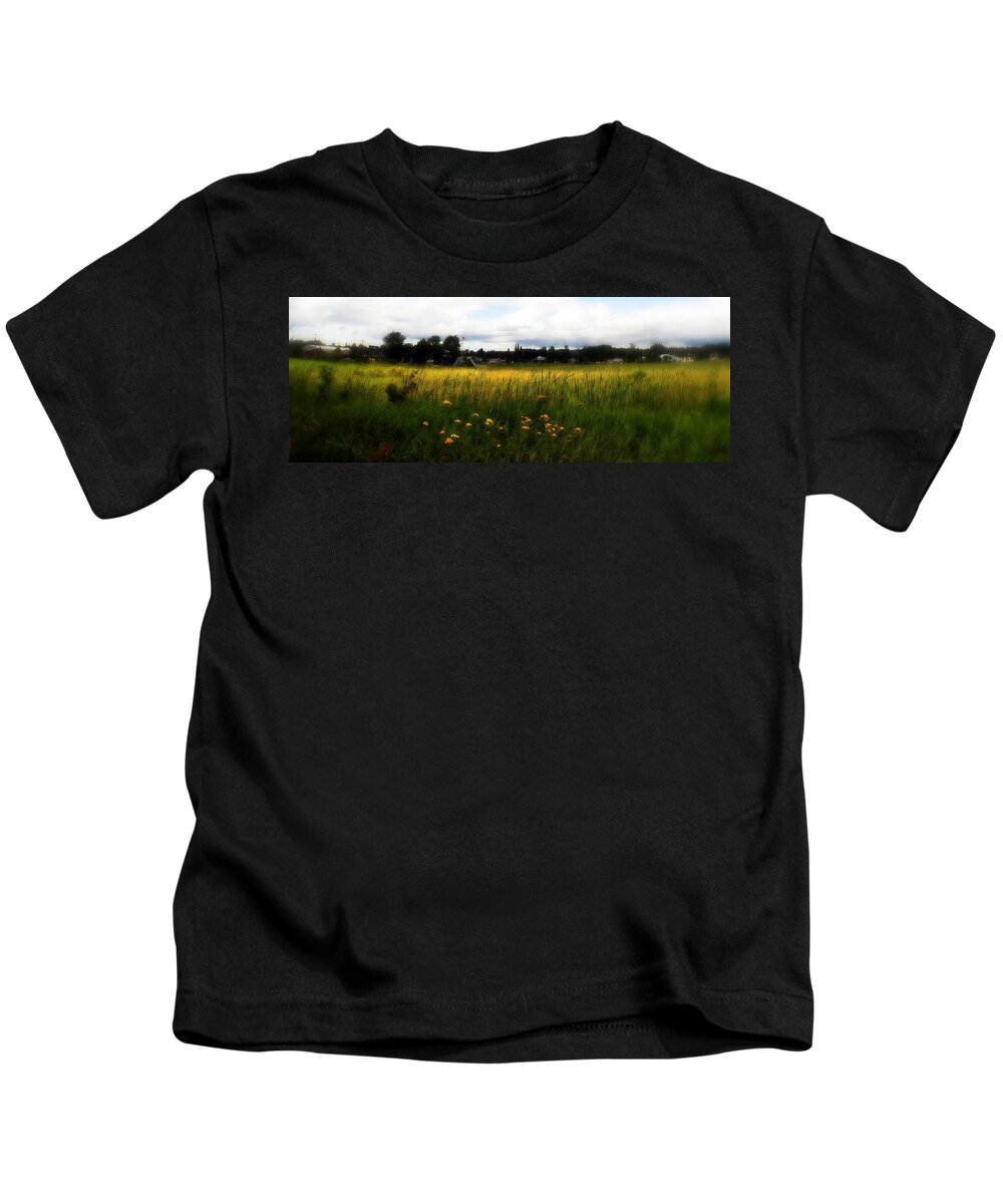 Marsh Flowers Kids T-Shirt featuring the photograph Les Cheneaux Marsh flowers by Marysue Ryan