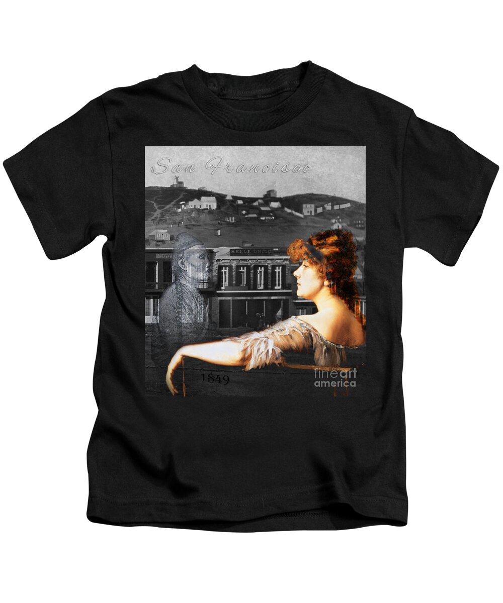 San Francisco Kids T-Shirt featuring the digital art Maybel and Song by Lisa Redfern