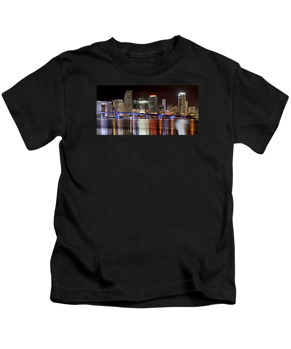 Miami Kids T-Shirt featuring the photograph Miami Skyline by Brendan Reals