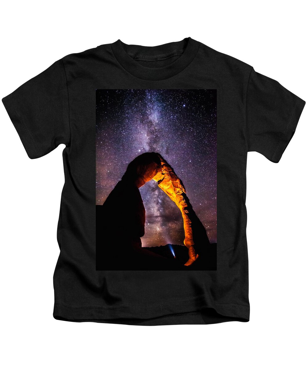 Arches National Park Kids T-Shirt featuring the photograph Milky Way Explorer by Darren White