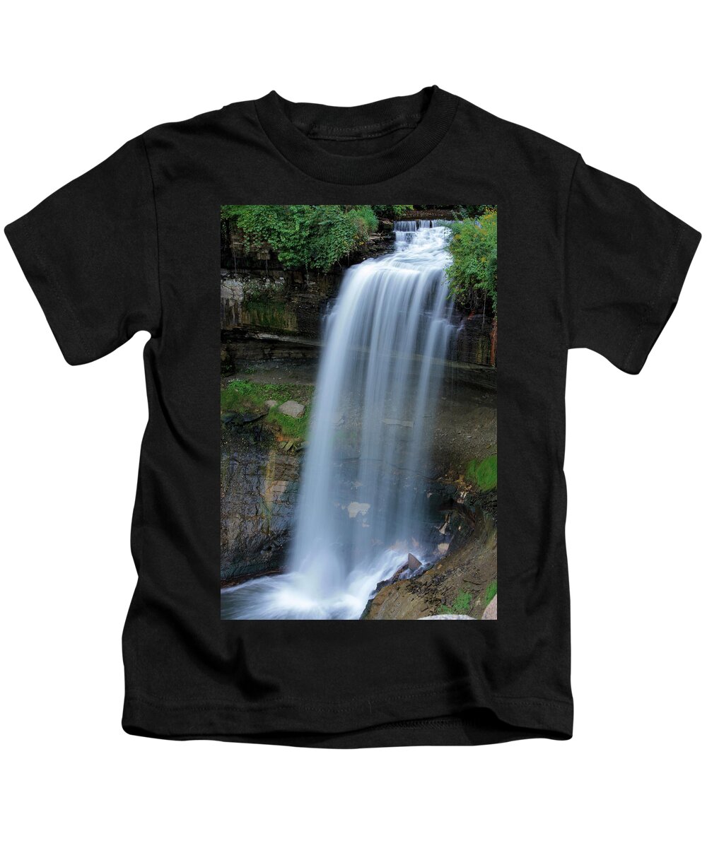 Minnehaha Falls Kids T-Shirt featuring the photograph Minnehaha Falls by Kristin Elmquist