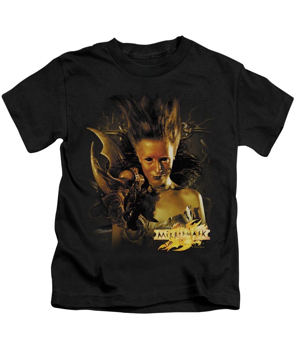 Mirrormask Kids T-Shirt featuring the digital art Mirrormask - Queen Of Shadows by Brand A