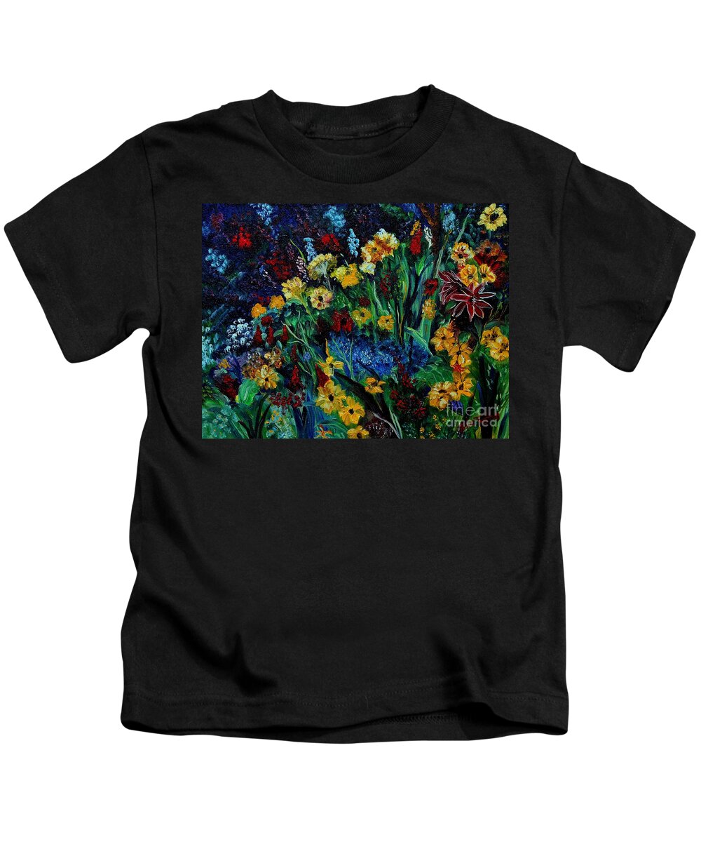 Flowers Kids T-Shirt featuring the painting Moms Garden II by Julie Brugh Riffey