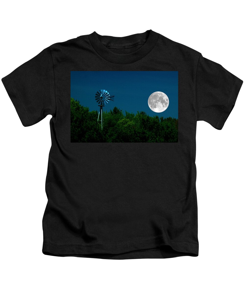 Full Moon Kids T-Shirt featuring the photograph Moon Risen by Randy Pollard