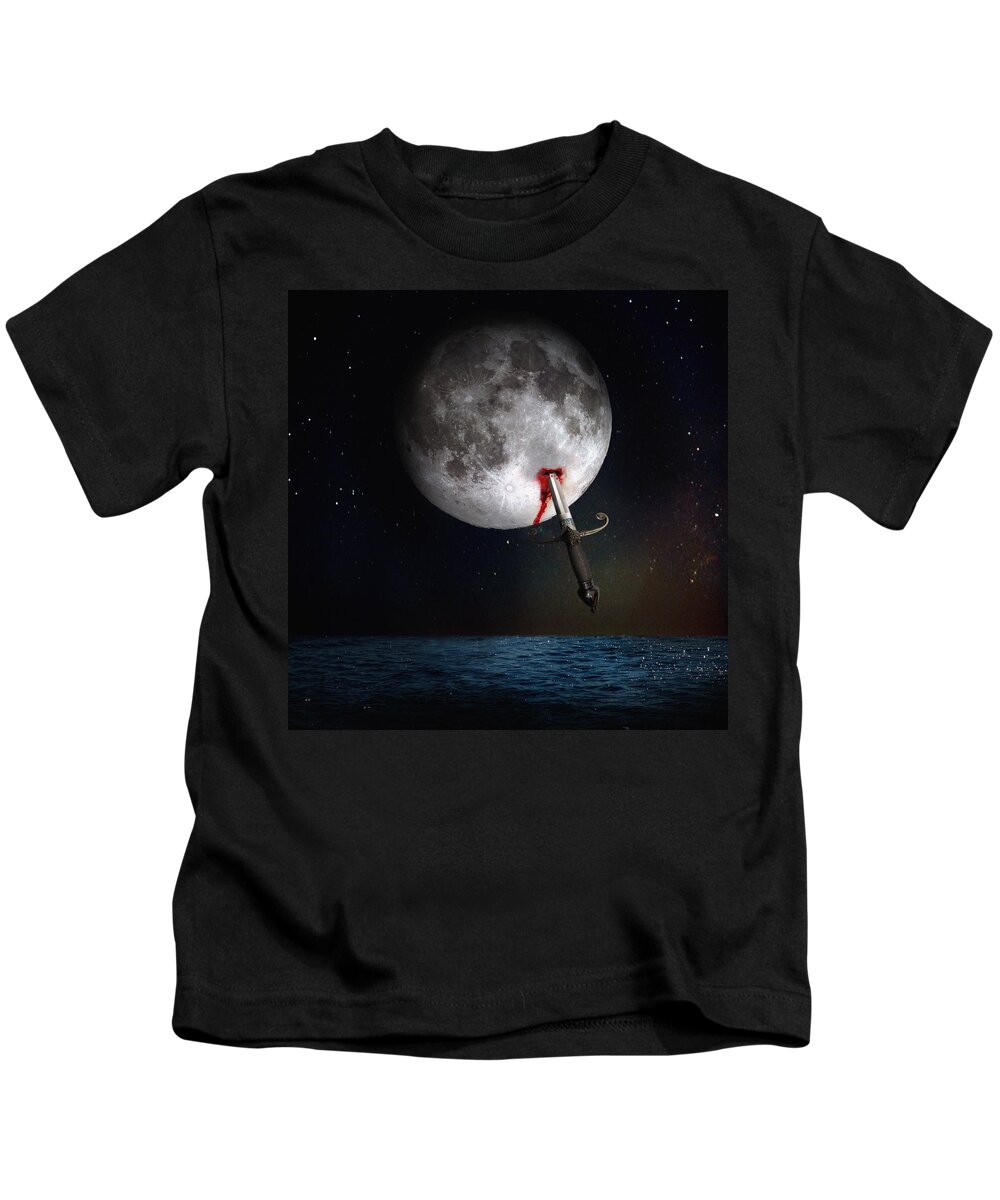 Moon Kids T-Shirt featuring the digital art Morte di un sogno - Dying dream by Alessandro Della Pietra