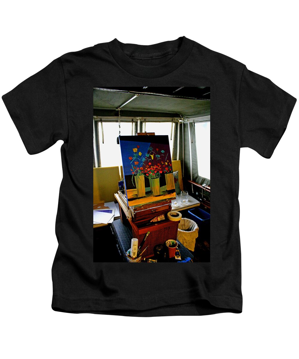 Art Studio Kids T-Shirt featuring the digital art My Art Studio by Joseph Coulombe