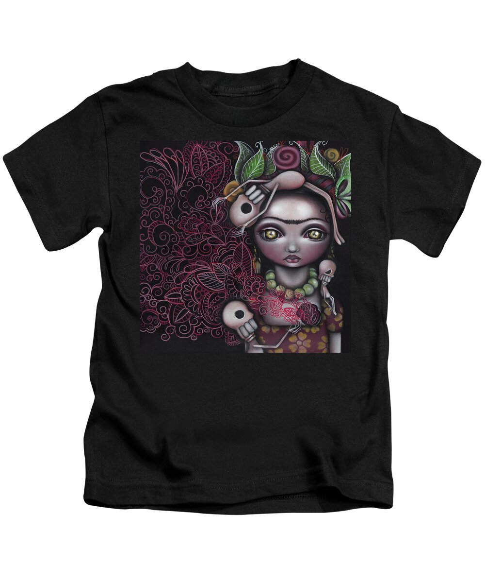 Frida Kahlo Kids T-Shirt featuring the painting My Inner Feelings by Abril Andrade