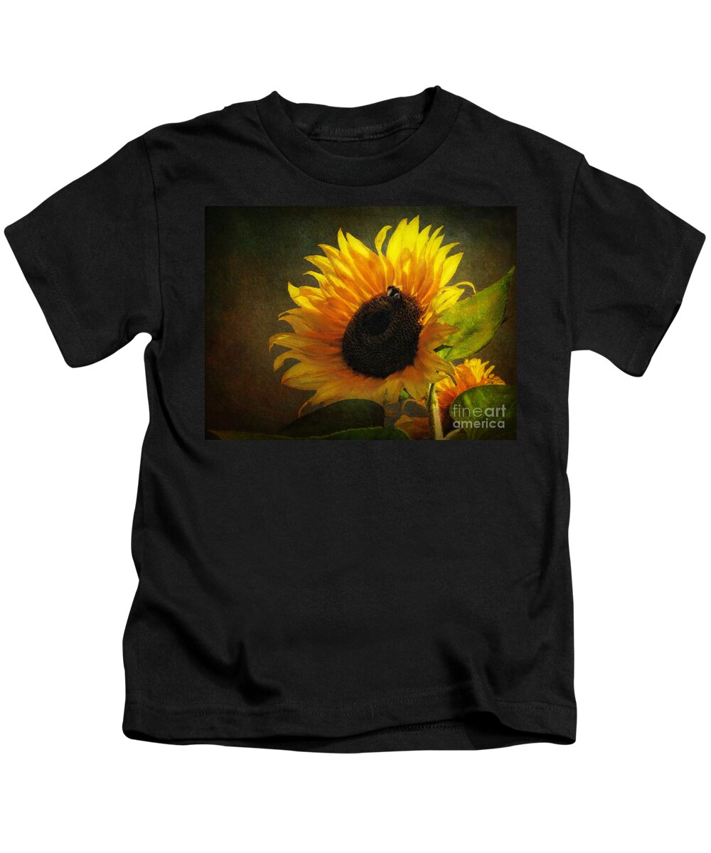 Sunflower Kids T-Shirt featuring the digital art ...My Only Sunshine by Lianne Schneider