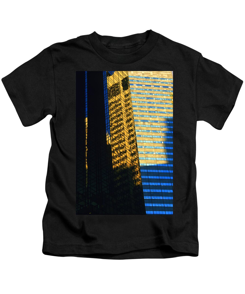 New York Kids T-Shirt featuring the photograph 1984 New York Architecture No2 by Gordon James