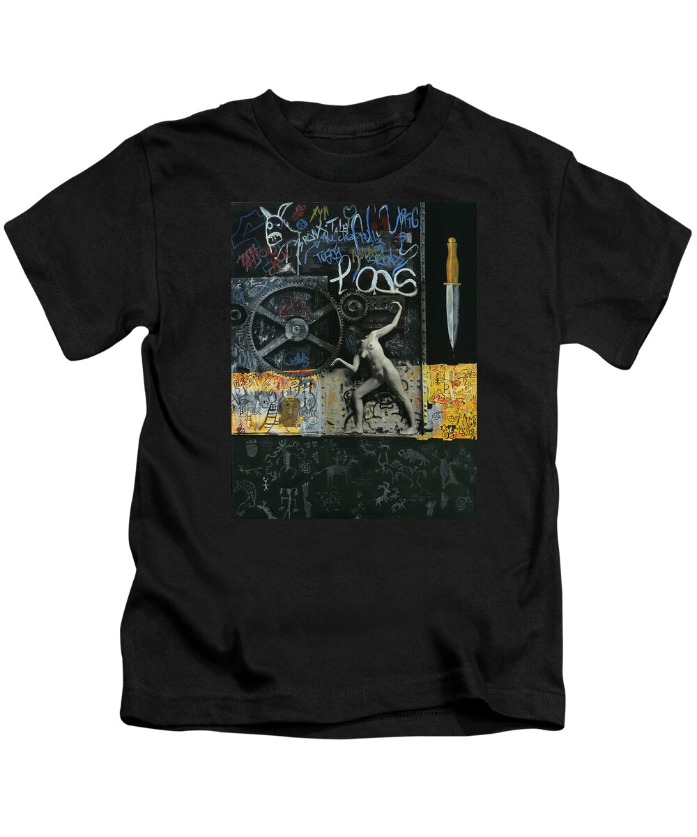 City Kids T-Shirt featuring the painting New York City by Yelena Tylkina