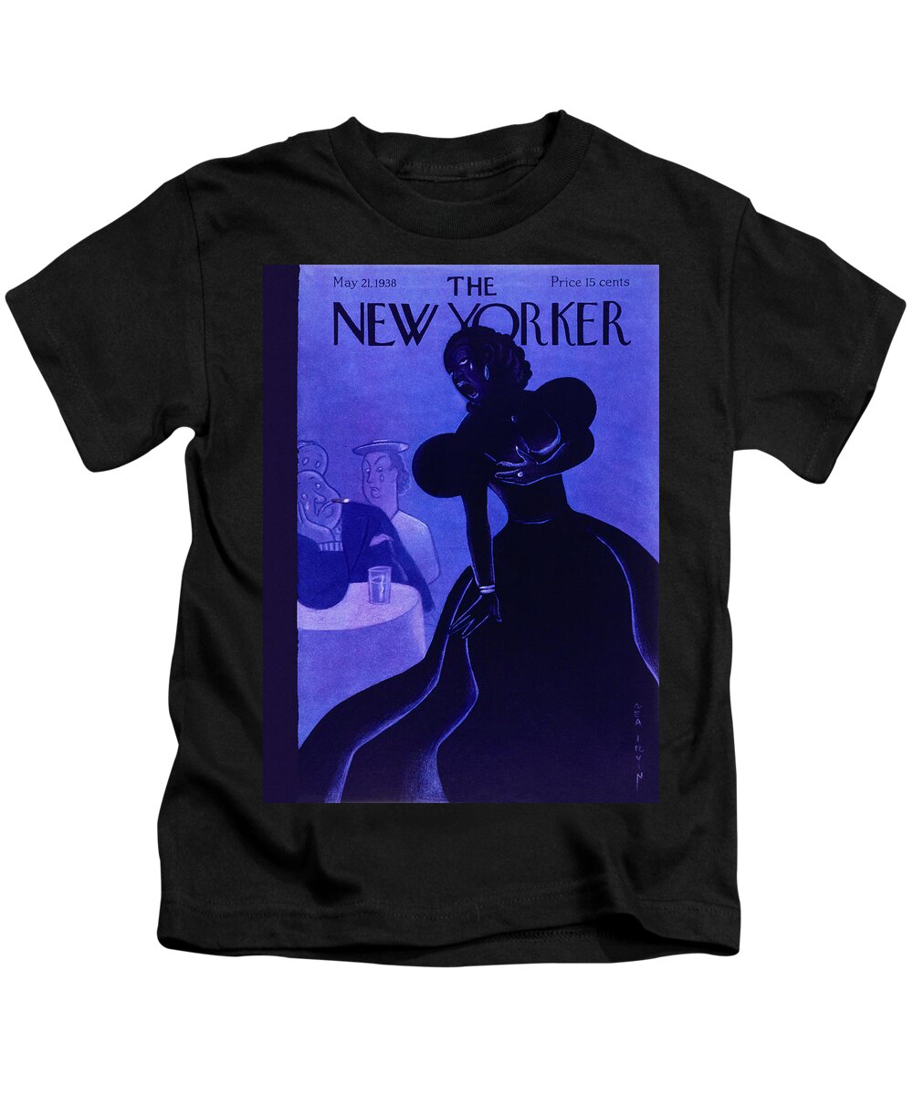 Music Kids T-Shirt featuring the painting New Yorker May 21 1938 by Rea Irvin