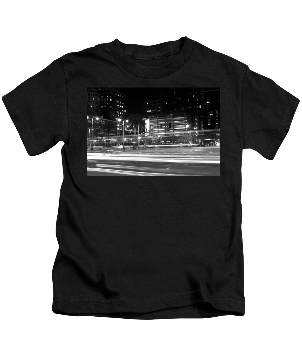 San Kids T-Shirt featuring the photograph Night Blurs by Bryant Coffey