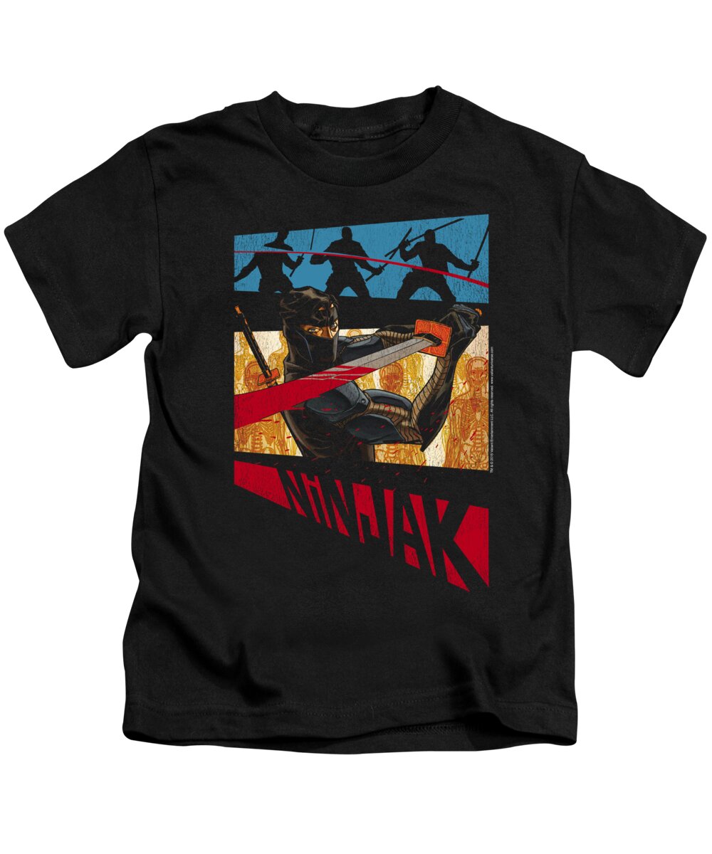  Kids T-Shirt featuring the digital art Ninjak - Panel by Brand A