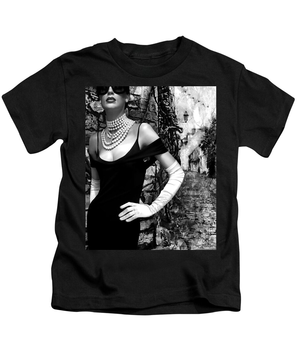 Female Kids T-Shirt featuring the photograph On The Town by Pennie McCracken