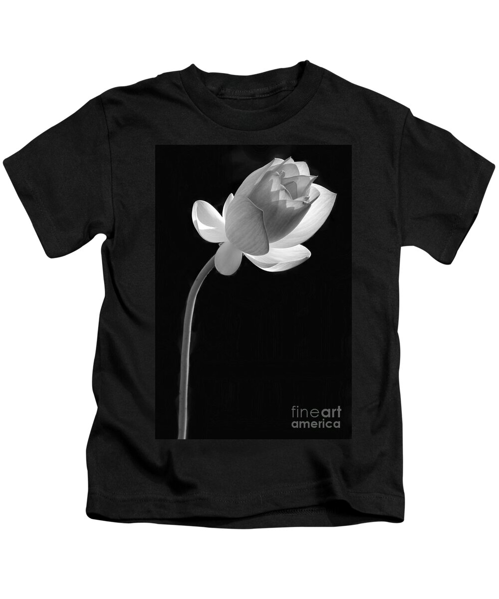  Kids T-Shirt featuring the photograph One Lotus Bud by Sabrina L Ryan
