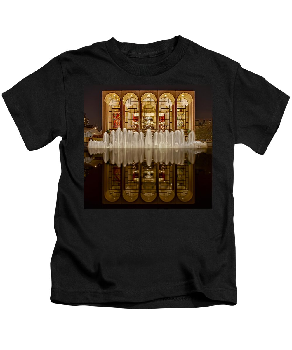 Metropolitan Opera House Kids T-Shirt featuring the photograph Opera House Reflections by Susan Candelario