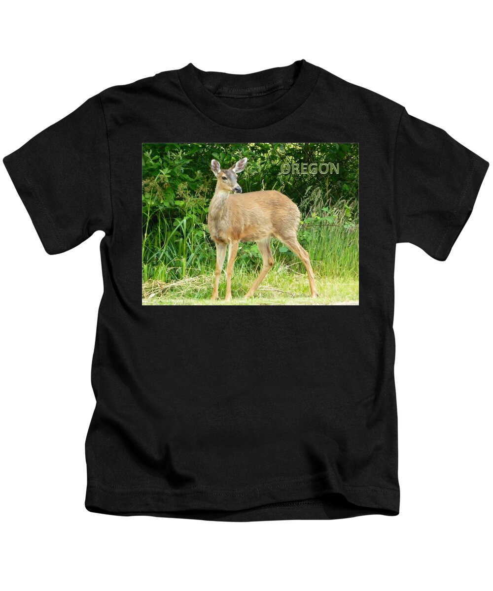 Deer Kids T-Shirt featuring the photograph Oregon Deer by Gallery Of Hope 