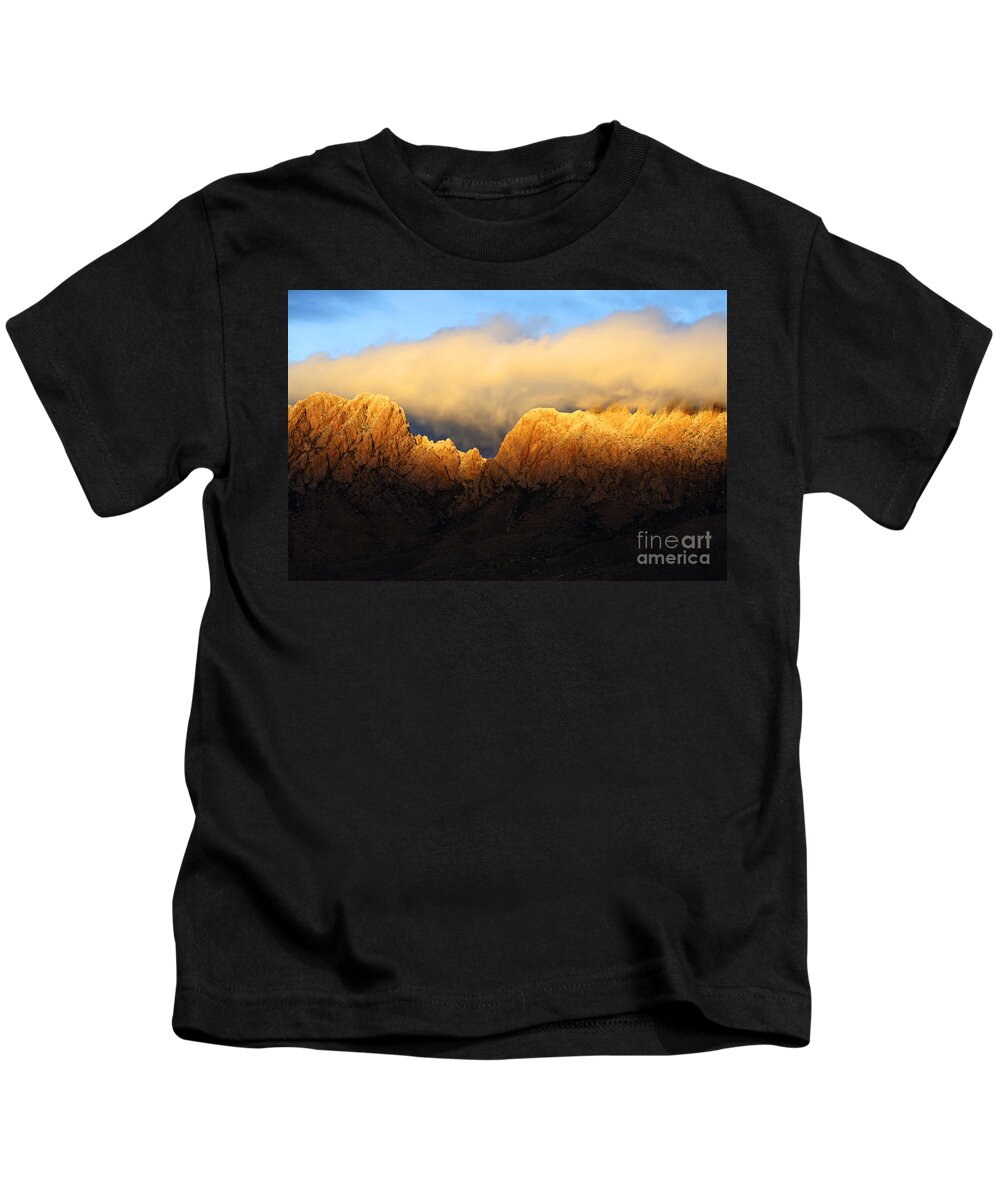 Organ Mountain Kids T-Shirt featuring the photograph Organ Mountains Symphony Of Light by Bob Christopher