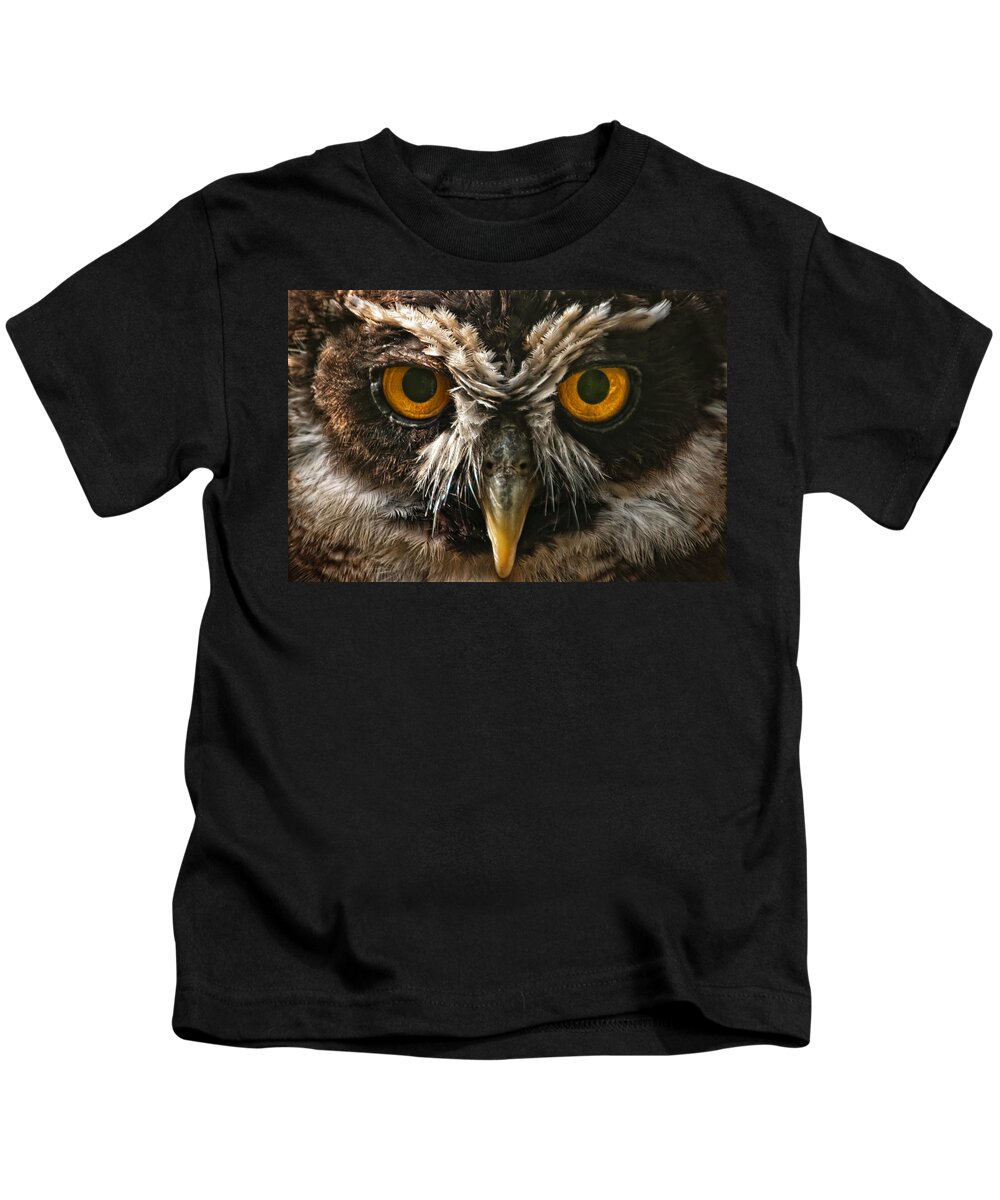 Marwell Kids T-Shirt featuring the photograph Owl by Chris Boulton